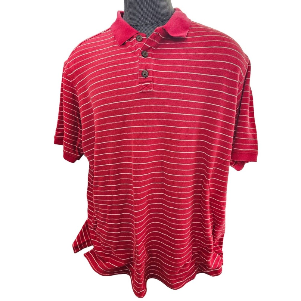 Duluth Trading Shirt Mens 3XL Red Striped Polo